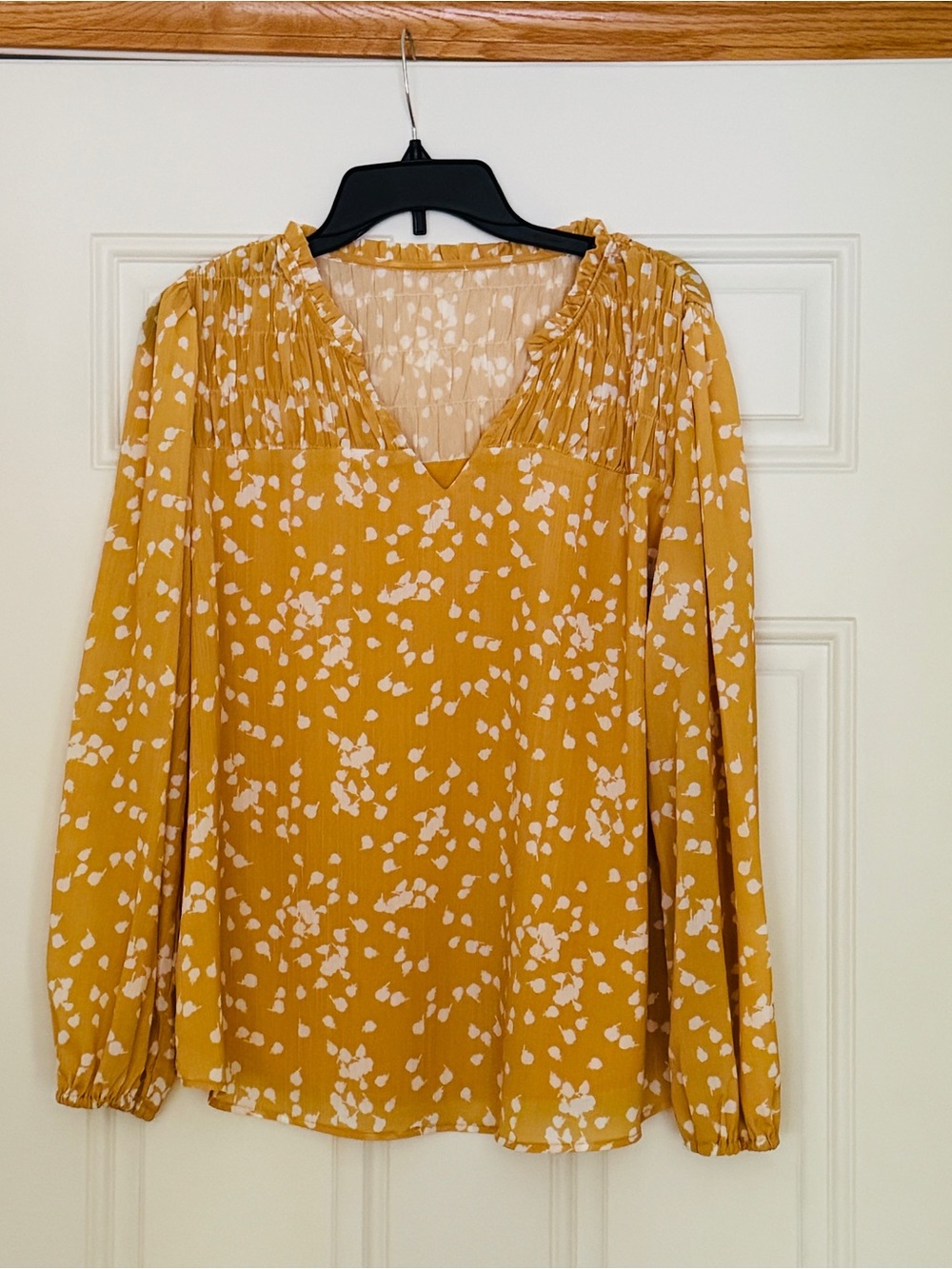 Women’s Mustard Floral Long Sleeve Blouse